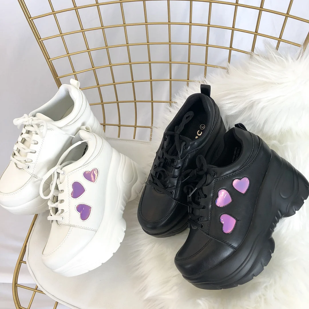 Harajuku Lolita Lace-up Sports Thick Base High-heeled Shoes SP15093