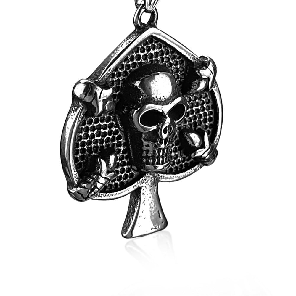 Spade Danger Skull Stainless Steel Pendant tacday