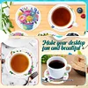 6Pcs/set Diamond Painting Wooden Flower Cake Coaster Cup Cushion With Holder