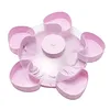 Divided Spinning Snack Serving Tray 5-Compartment Rotating Round Snackle Box Container with Lid for Chips and Dip Nut Candy Fruit Party Picnic