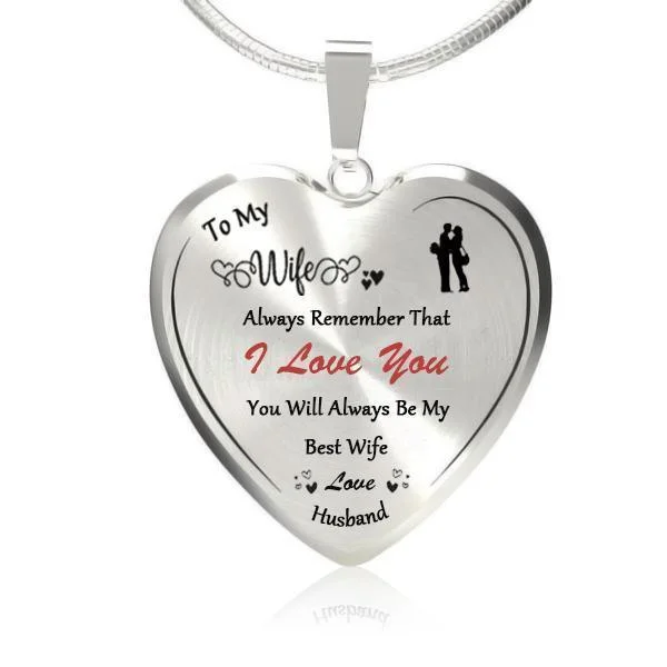 Mayoulove To My Wife Heart Necklace-Forever-Mayoulove