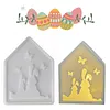 Silicone Bunny Atmosphere Lamp DIY Mold for Easter Home Decoration (5-Piece Set)