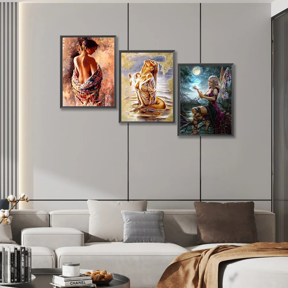 3pcs Diamond Painting - Full Round Drill - Women(Canvas|30*40cm)