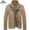 LACOSTE wiosna jesień bawełniane kurtki wojskowe męskie z wieloma kieszeniami płaszcze wiatr&oacute;wka Cargo kurtka męska kurtka Bomber