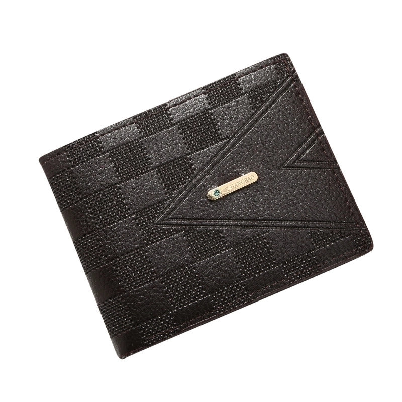 Men’s Lattice Pu Leather Open Wallets