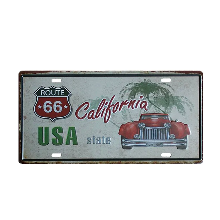 California route 66 usa- permis de plaque d’immatriculation - 5.9x11.8inch