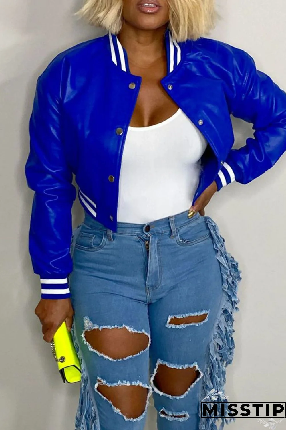 Black Casual Solid Patchwork Buckle Outerwear