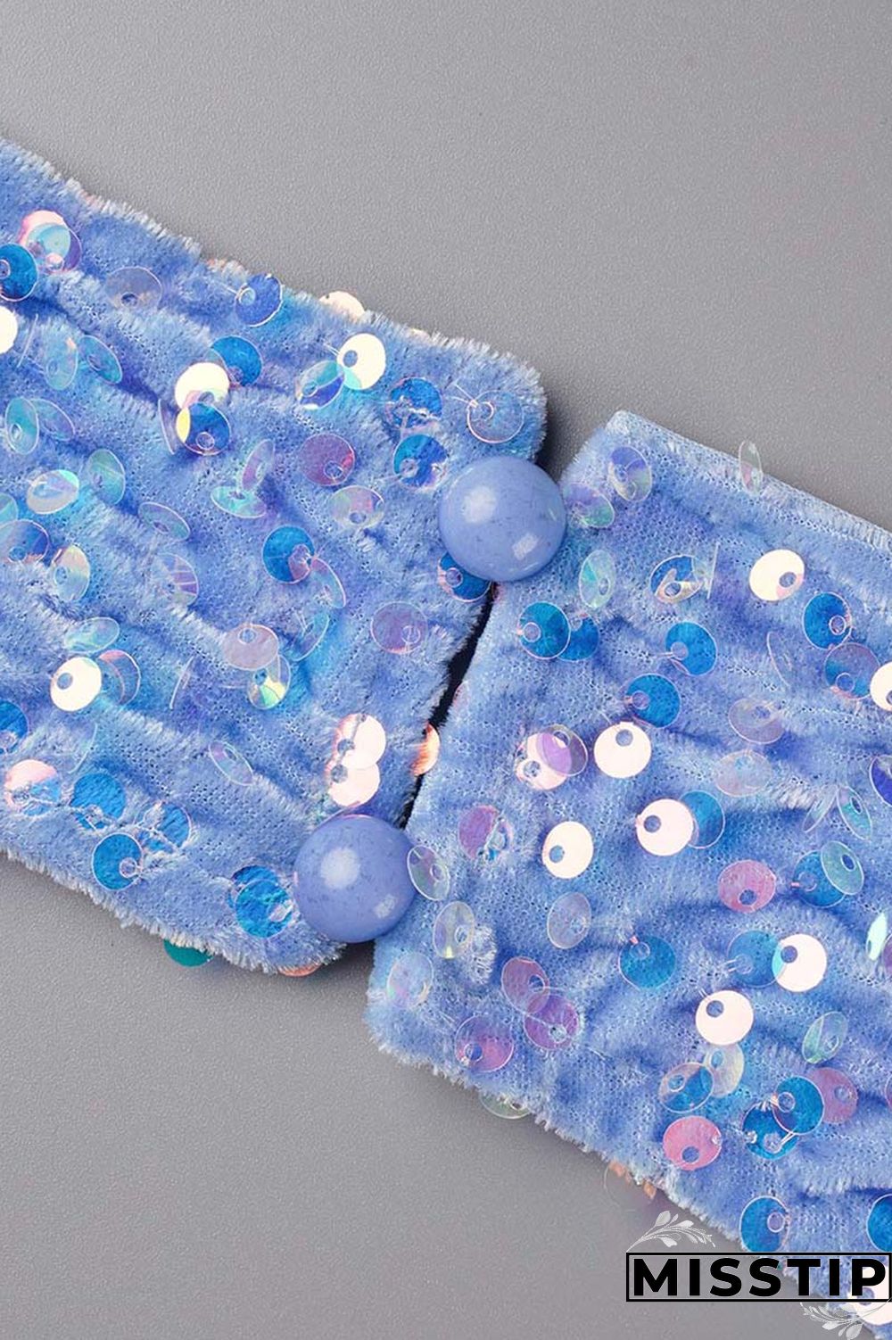 Blue Sexy Patchwork Sequins Backless Halter Sleeveless Dress Dresses