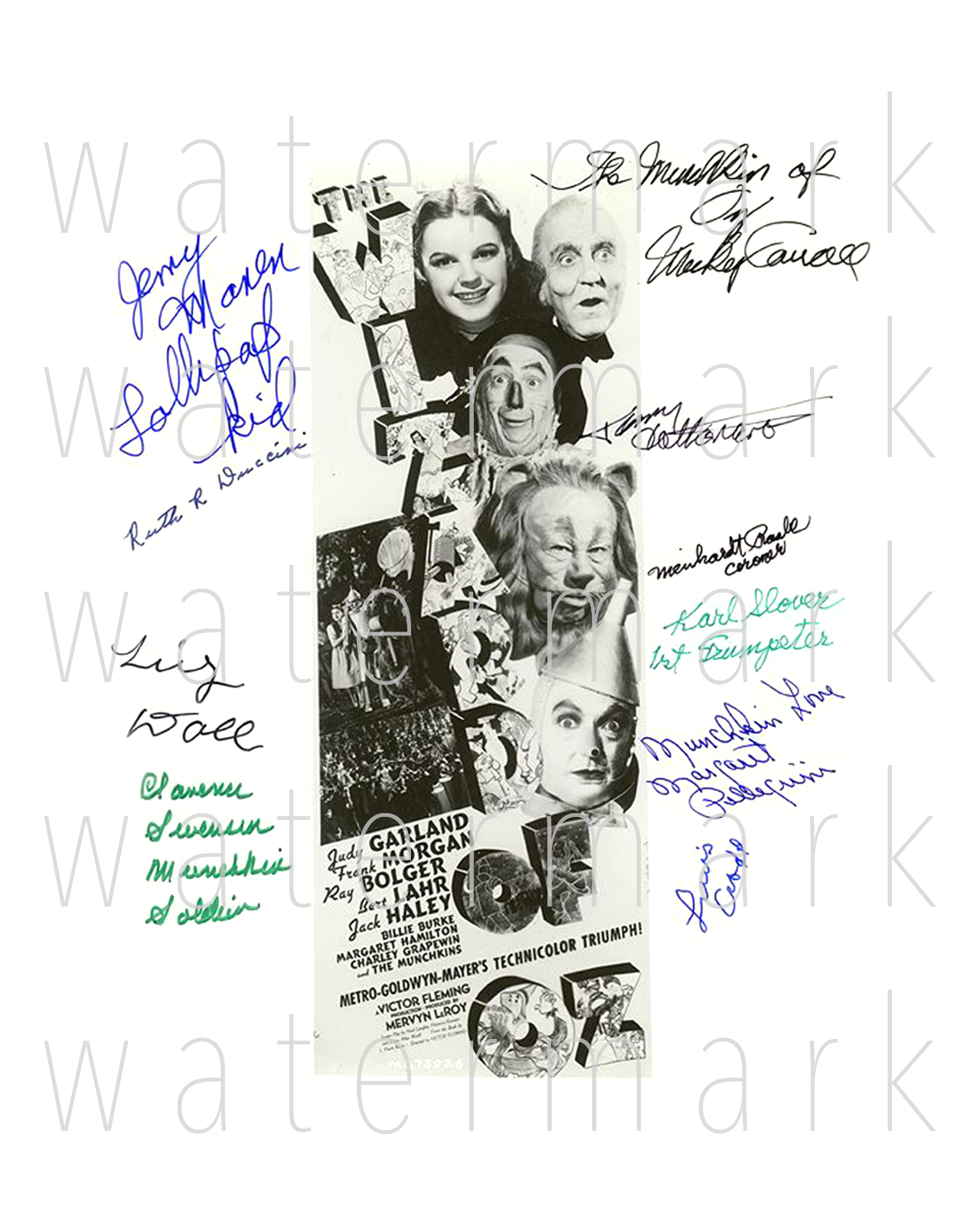 Wizard of Oz signed by 10 Munchkins 8x10 inch Photo Poster painting picture poster autograph RP