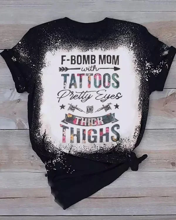 F-Bomb Mom Printed Short-Sleeved T-Shirt