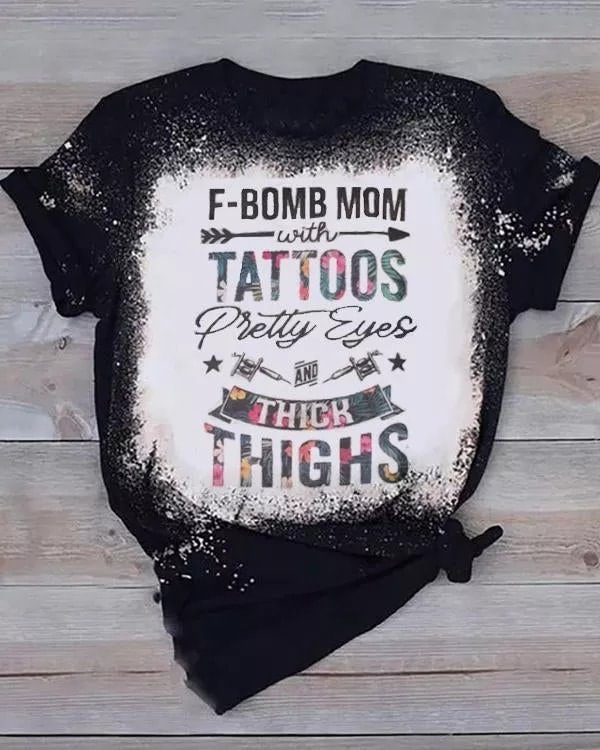 F-Bomb Mom Printed Short-Sleeved T-Shirt