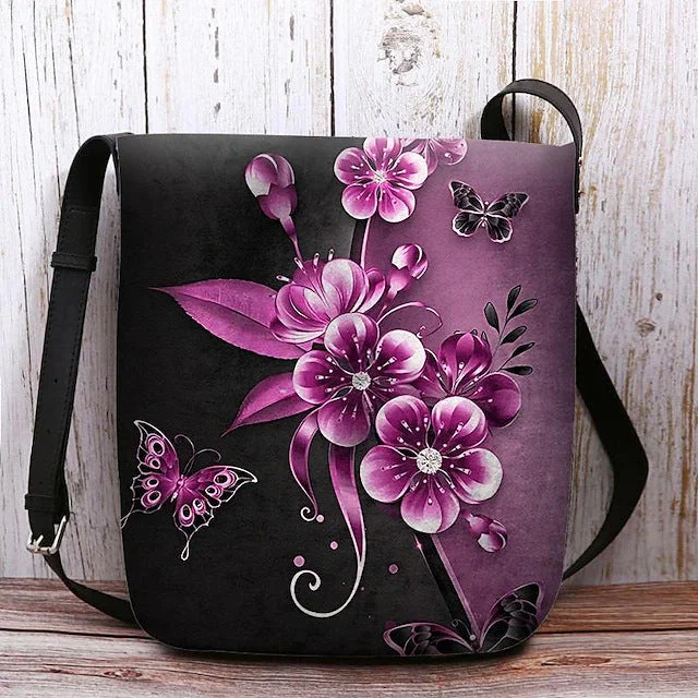 Style & Comfort for Mature Women Women's Flower Print Crossbody Bags Shoulder Bags