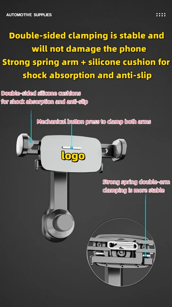 Car Phone Holder Alloy Navigation Car Air Outlet Metal Phone Holder