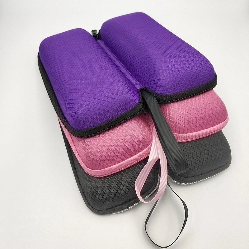 Zipper Myopia Glasses Case Fabric Personality Slant Myopia Glasses Case Hook Foreign Trade Rhombus Glasses Storage Box