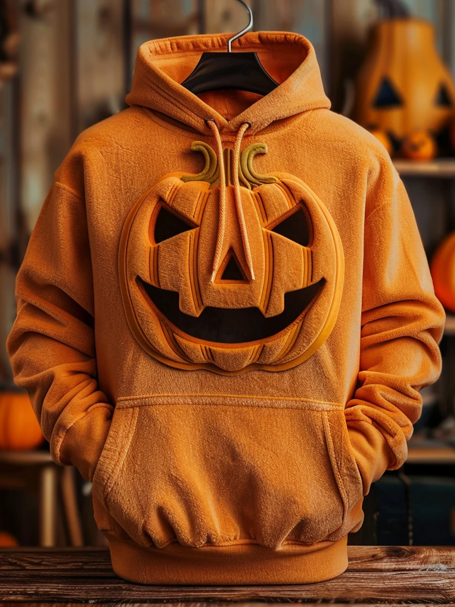 Fun Halloween Pumpkin Print Hoodie