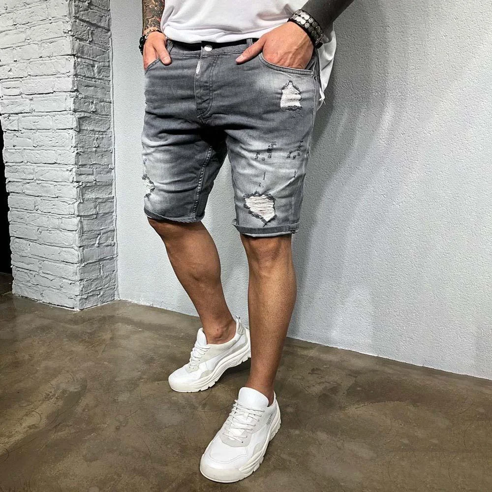 Ripped Holes Denim Shorts Jeans