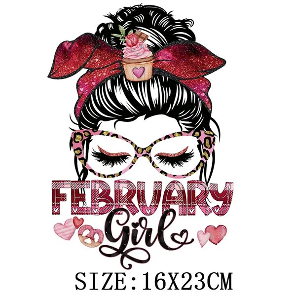 Fashion Girl Glitter Thermal Sticker DIY Washable Iron On Transfer For Clothing Beautiful Lady Patches On Clothes Applique Decor