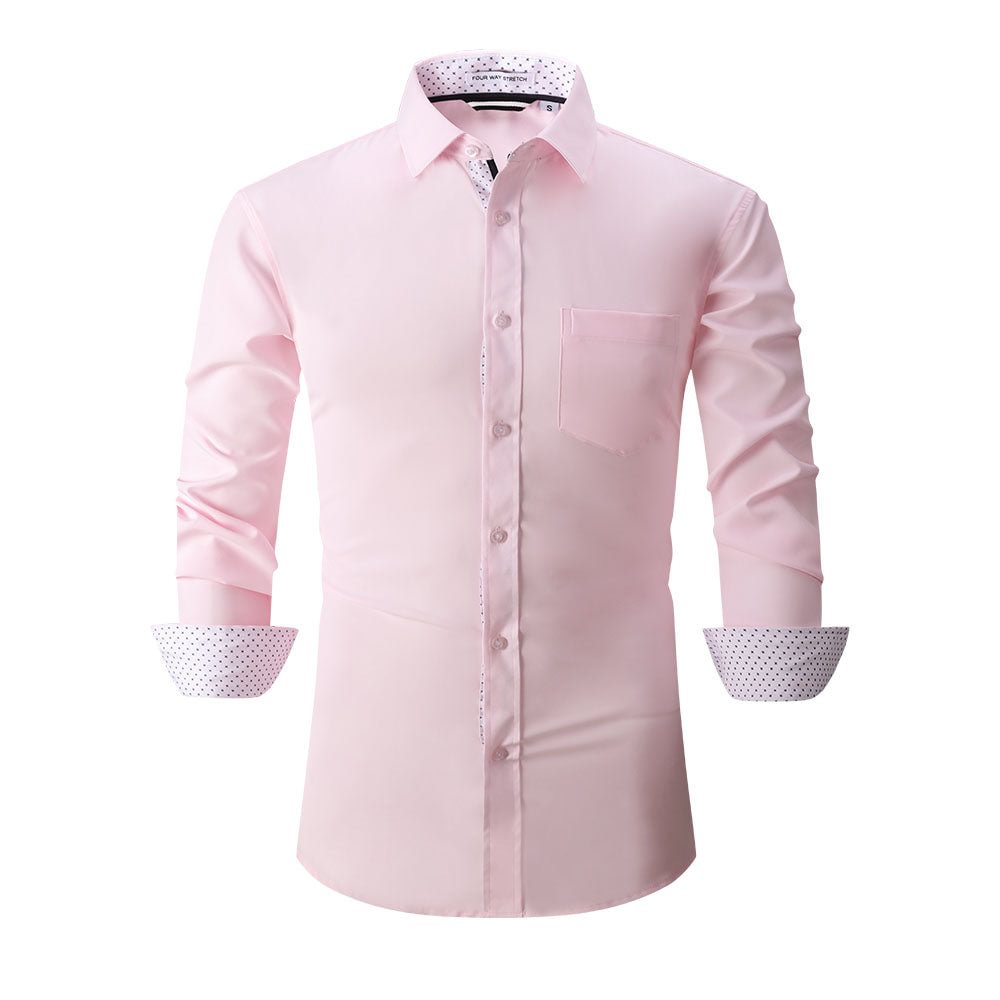 Men's Poli Stretch Shirt Pink Alex Vando Fashion