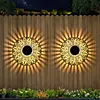 Solar Powered Deck Step Stair Lights Mandalas Theme Waterproof Fence Light Decorative Mandalas Lights for Garden Post Patio Backyard Yard Decor