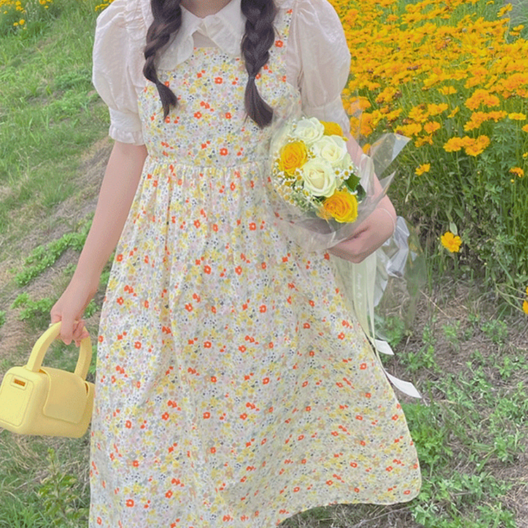 Fairy Tales Aesthetic Fairycore Sweet Top / Floral Dress QueenFunky