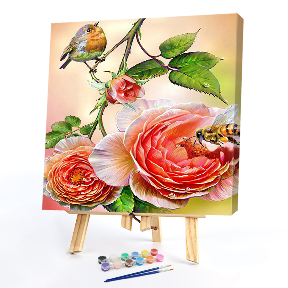 

20*20CM - Paint By Numbers - Peony Bird, 501 Original