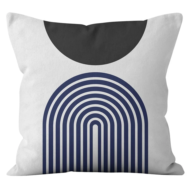 Modern Abstract Geometric Cushion Cover Short Velvet Throw Pillowcase Office Sofa Decorative Pillows Case Minimalist Home Decor