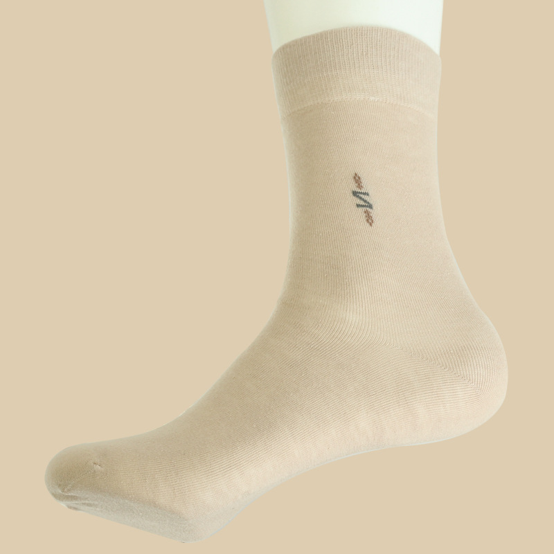 Men's Silk Socks Breathable Knitted Style Beige