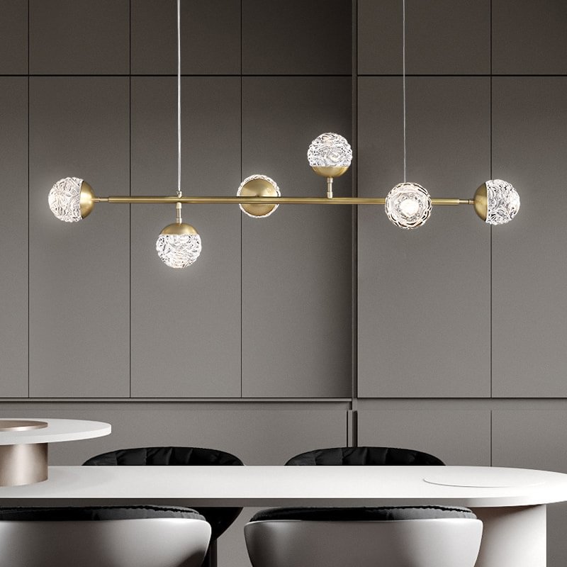 LED Cluster Clear Glass Linear Chandelier JOSENART Josenart