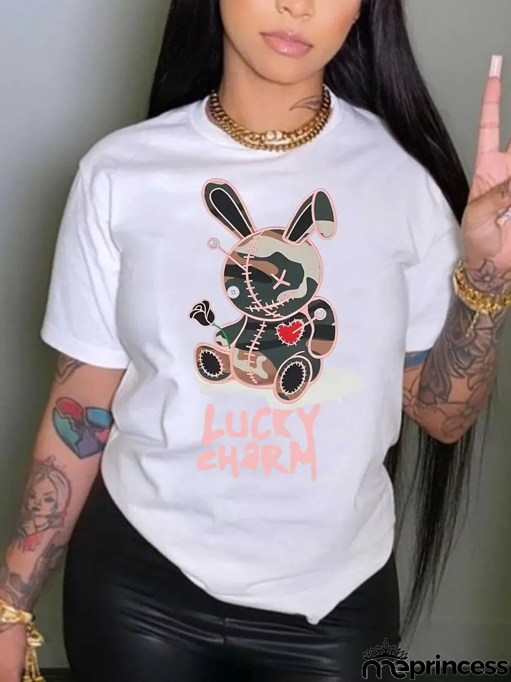 Women Printed Round Neck Short Sleeve T-Shirt