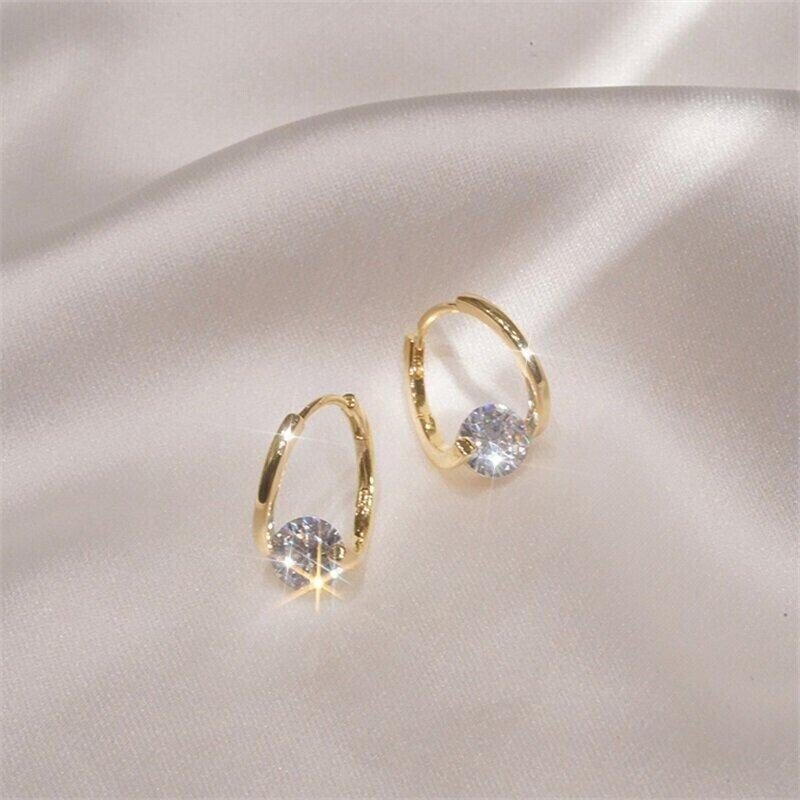  ✨USD9.99 👛- round diamond stud earrings for women