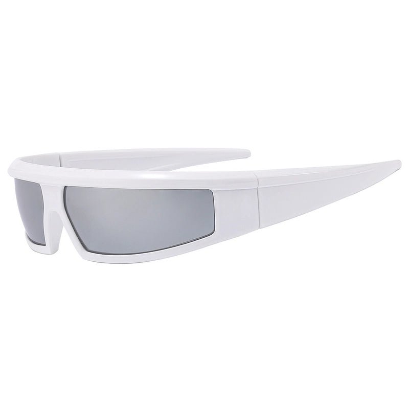 Basic Lady Minimalist Solid Color Ac Special-Shaped Mirror Full Frame Sports Sunglasses