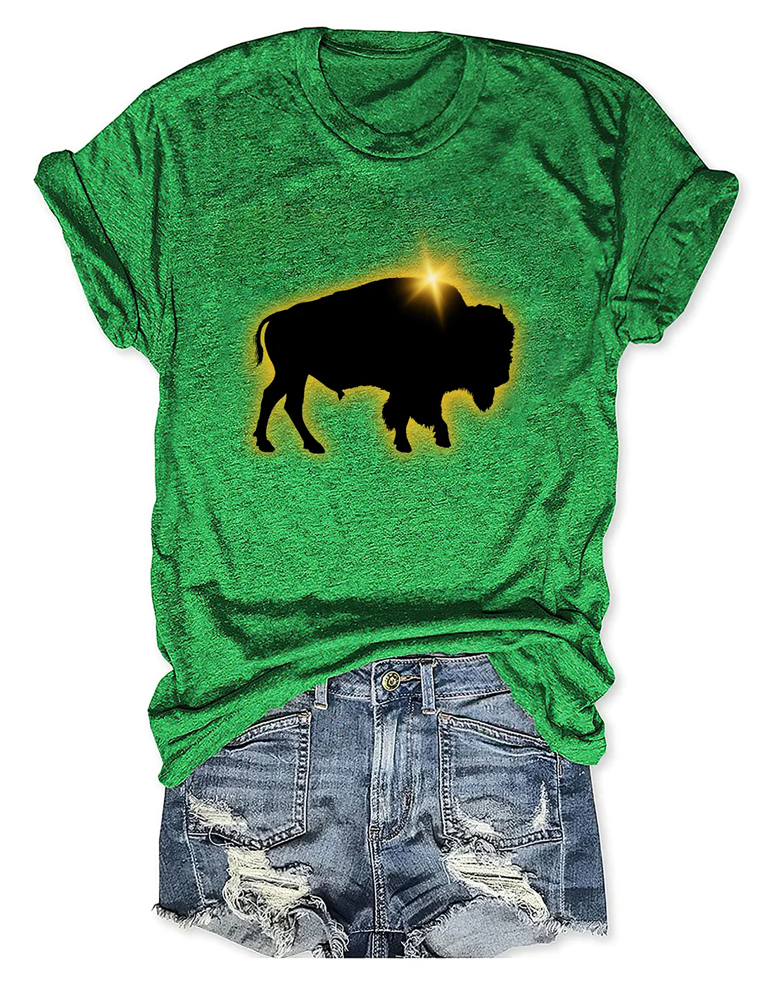 Buffalo Silhouette Totality Solar Eclipse T-shirt
