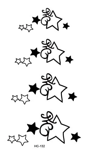 Free Shipping Classic Black Tattoo Waterfproof Fake Temporary Tattoo Sticker Body Cat Star Infinity Bird Small Tattoo 10.5x6cm