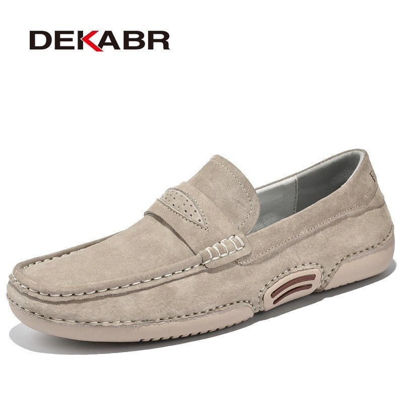 DEKABR Summer Men Casual Shoes Luxury Brand Genuine Leather Men Loafers Moccasins Breathable Slip on Italian Style Driving Shoes