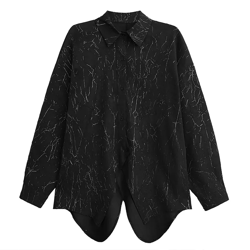 Irregular Print Long-Sleeve Shirt