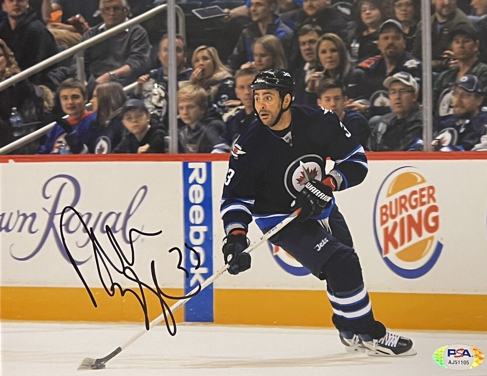 Dustin Byfuglien Signed Autographed Winnipeg Jets 8x10 Photo Poster painting Stanley Cup PSA/DNA