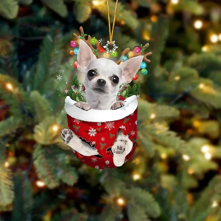 Chihuahua Christmas Acrylic Christmas Tree Ornament
