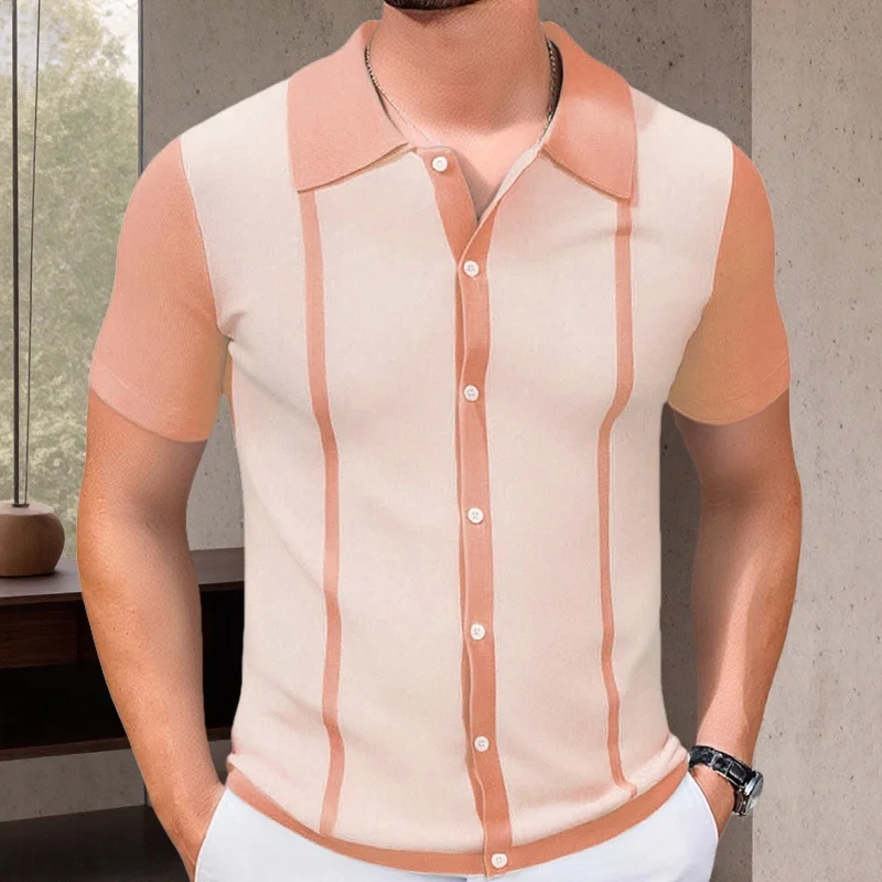 Uveng Uveng Men's New Summer Knits Colling Color Casual POLO Shirt Men's SY0169