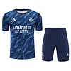 2025/2026 Real Madrid Pre-Match Training Blue Shirt+Shorts 1:1 Thai Quality