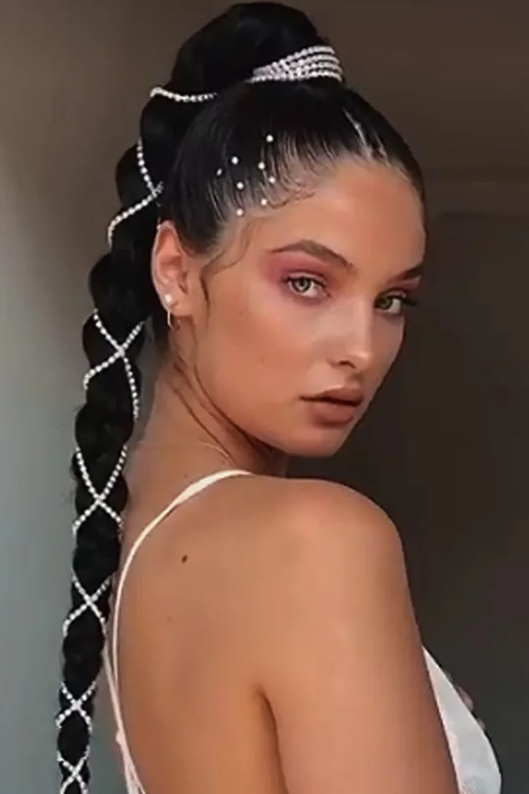 Fashion Shiny Geometry Braid Tire
