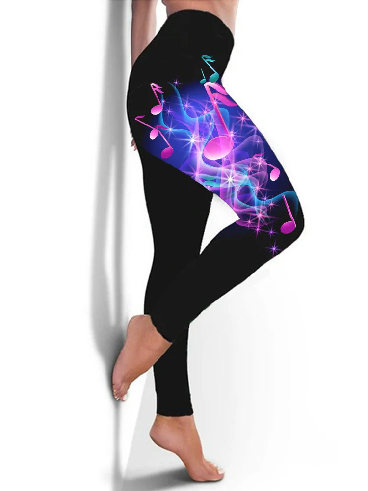 Abstract Music Notes Art Casual Leggings