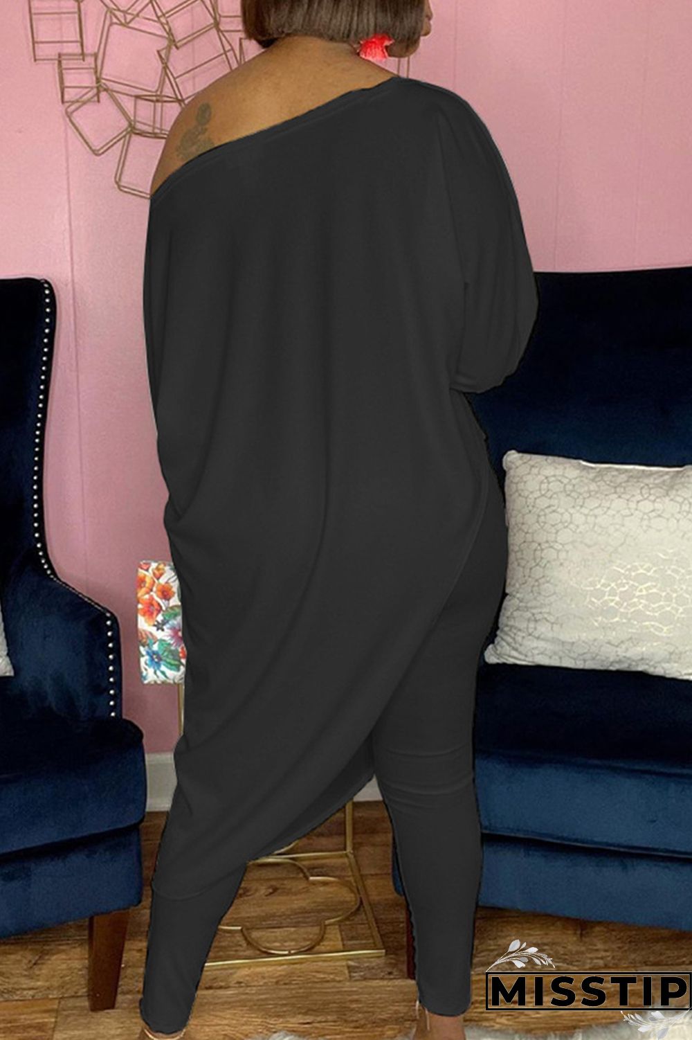 Camouflage Fashion Casual Print Asymmetrical Oblique Collar Three Quarter Two Pieces