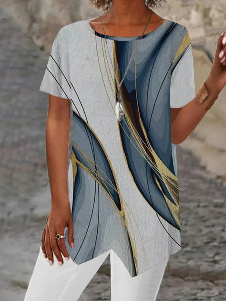  Printed Short Sleeve Tops For Women