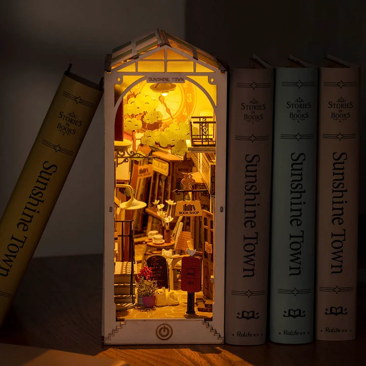 Rolife Sunshine Town Book Nook Shelf Insert