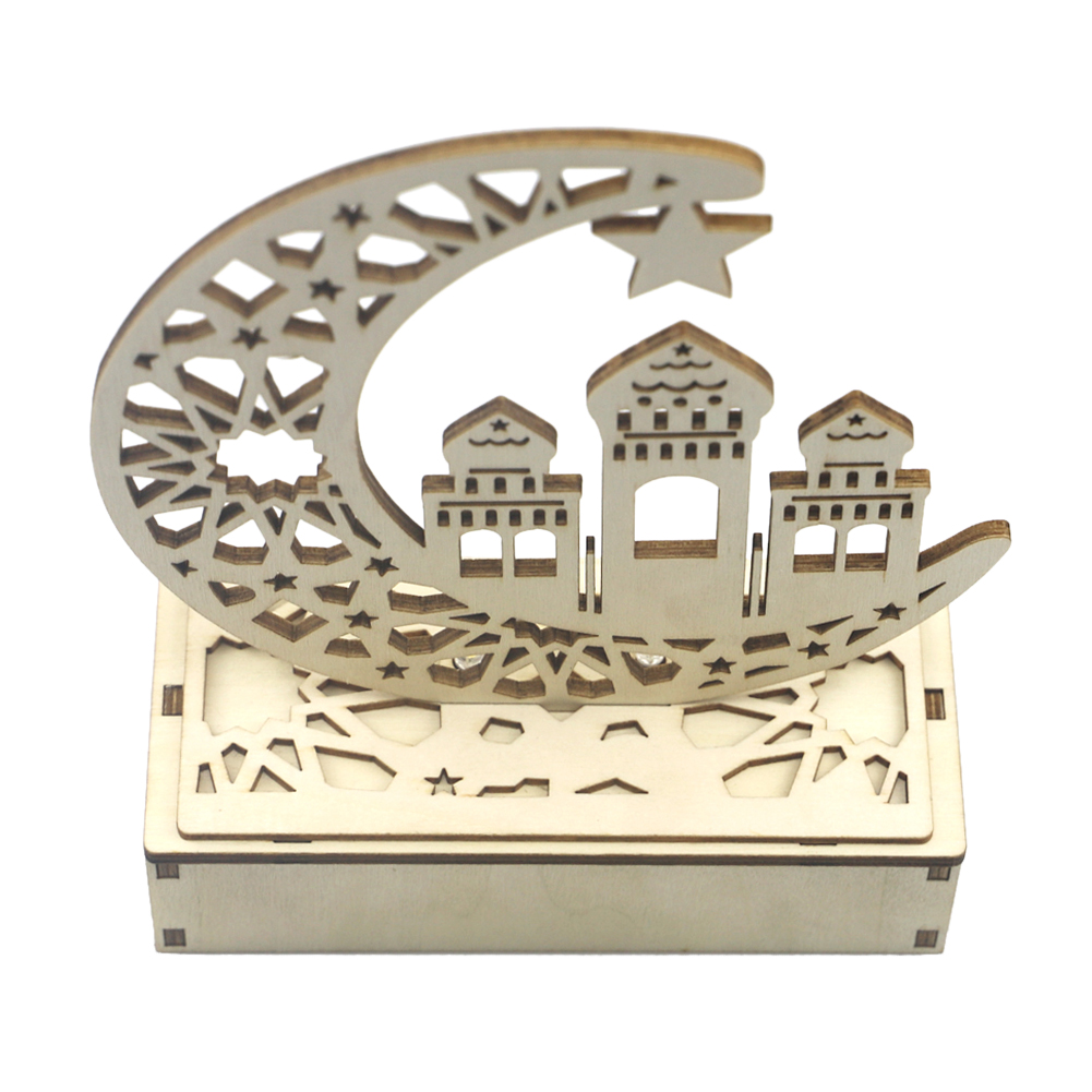 

Hollow Moon Pattern LED Light Wooden Ramadan EID Mubarak Islam Muslim Craft, Jm01873, 501 Original