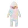 Baby Boy Girl Rompers Cute Infant Print Hooded Jumpsuits