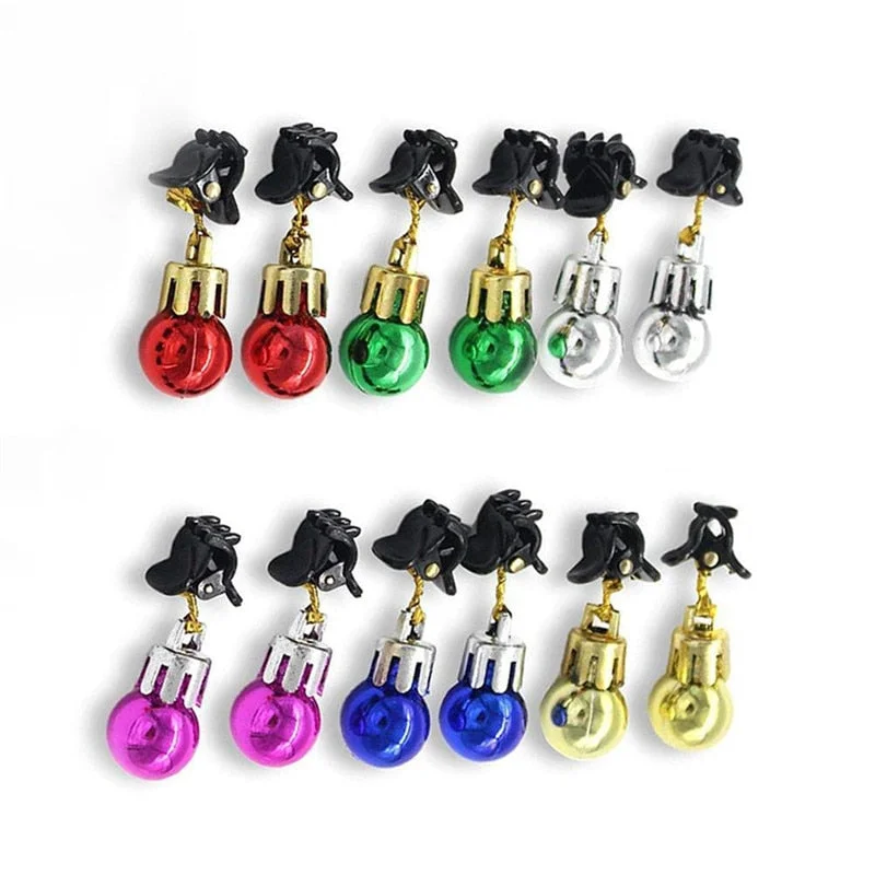 12pcs Christmas Beard Mini Light Mustache Ornaments Cute Bulb Facial Hair Clip Accessory Funny Gift For Men Women Girls