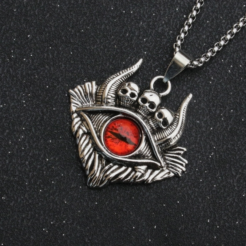 Fashion Devil’s Eye Stainless Steel Stoving Varnish Pendant Necklace 1 Piece