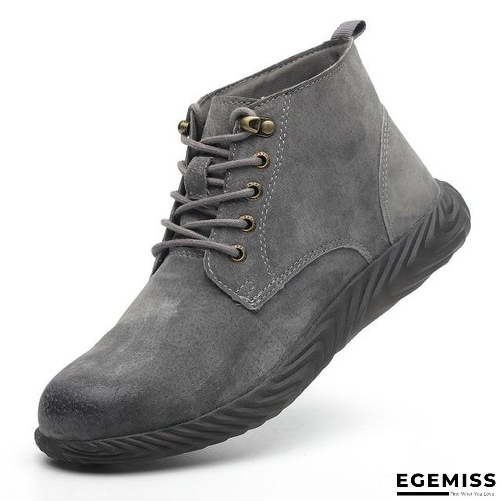 Men Leather Safety Shoes Steel Toe Security Shoes Work Shoes Puncture Proof Sole Work & Safety Boots | EGEMISS