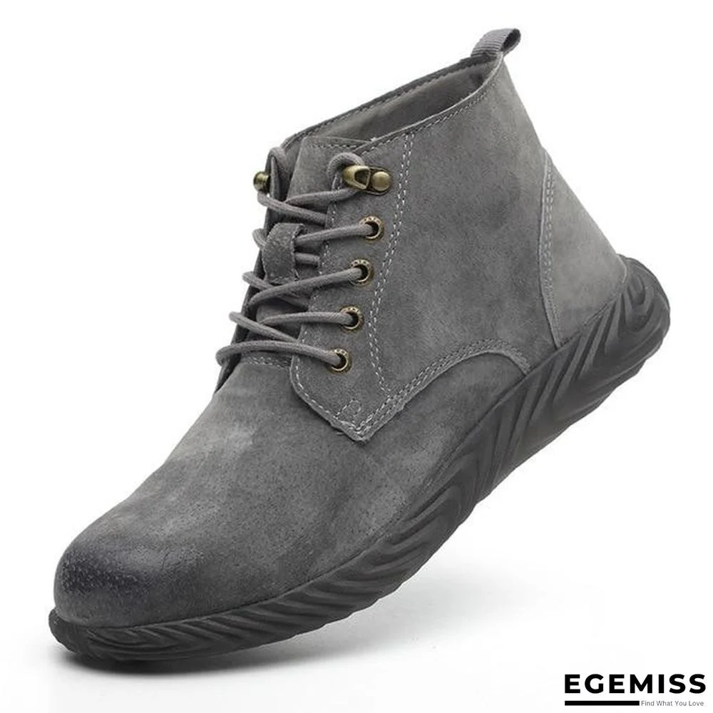 Men Leather Safety Shoes Steel Toe Security Shoes Work Shoes Puncture Proof Sole Work & Safety Boots | EGEMISS